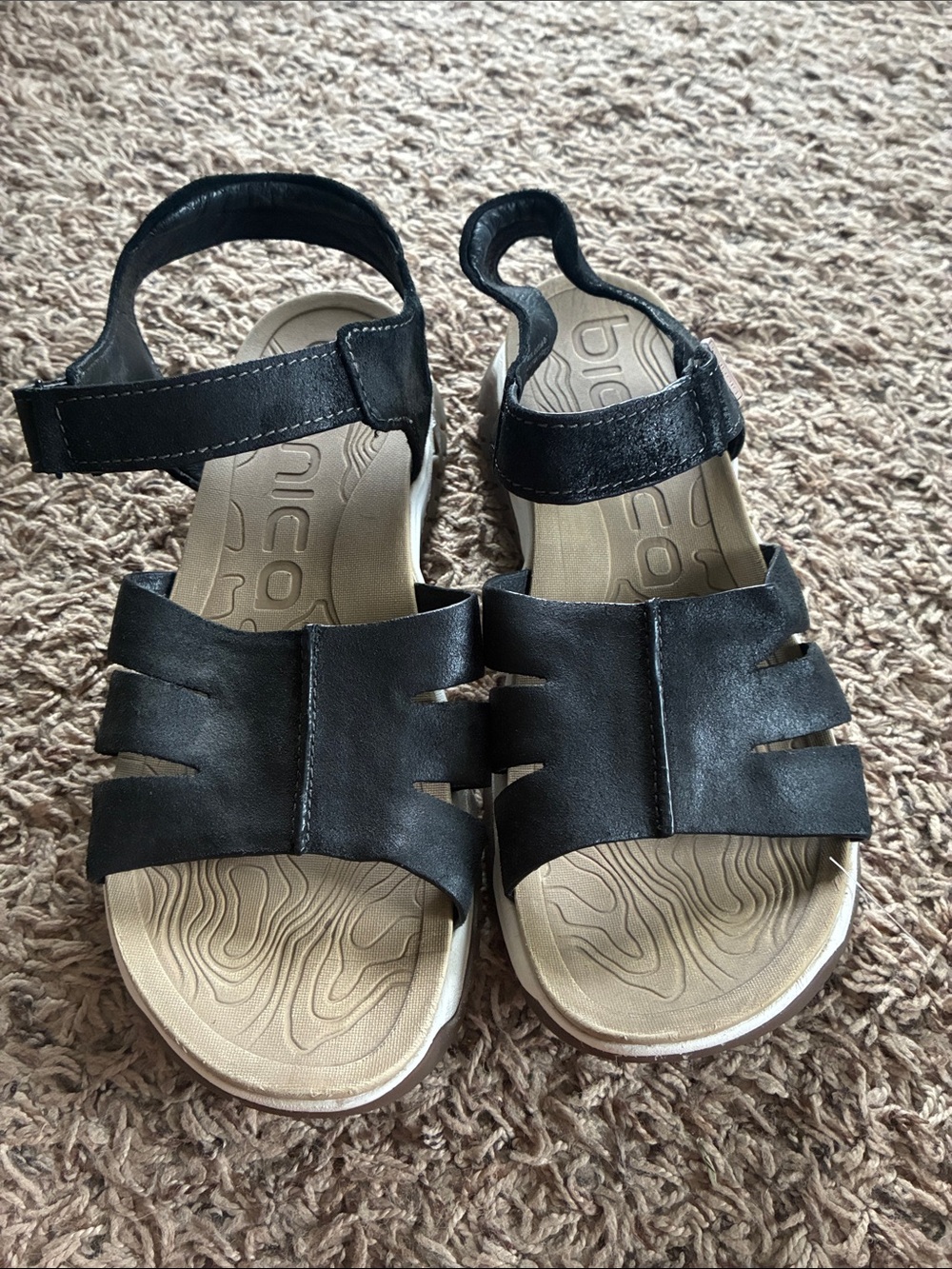 Bionica Black and Tan Kids Leather Sandals